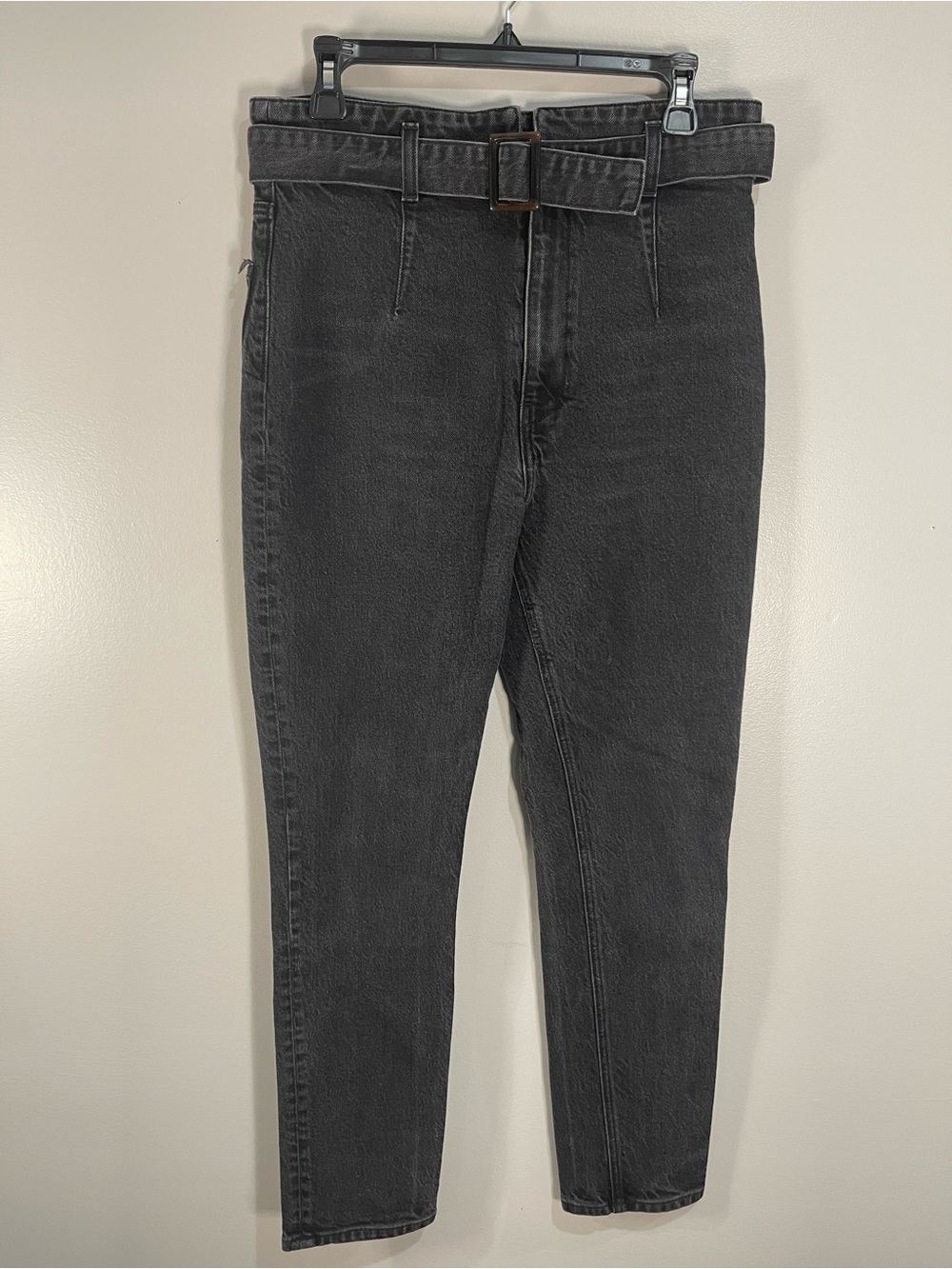 Reformation Kayo High Slim Skinny Erie Wash Black Belted Jeans Sz.30